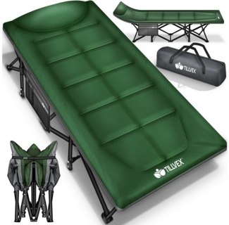 tillvex Feldbett tillvex® Campingbett klappbar mit Tragetasche, Campingliege extra (Klappbett Gästebett faltbar Garten Camping Angeln Festival Reise) transportieren