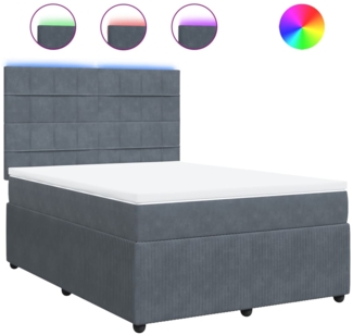 vidaXL Boxspringbett mit Matratze Dunkelgrau 160x200 cm Samt 3294683