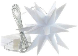 Werner Voß LED-Lichterkette LED Stern 3D weiß Kunststoff Batteriebetrieb für Innen & Außen