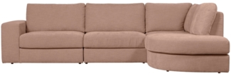 Ecksofa Family aus Webstoff Rechts, Rosa