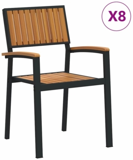 vidaXL Gartenstuhl 8 pcs Braun 56 x 57 x 87cm Massivholz Akazie 3284394