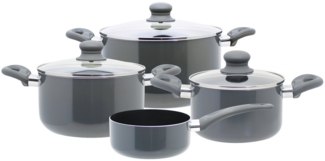 Elo Topf-Set Rhino Topfset 4-teilig, Aluminium (Set, 7-tlg), Hitzeisolierende Softtouch Griffe