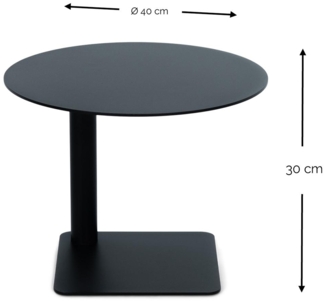 Spinder SUNNY 30 Beistelltisch, moderner Stahl, Schwarz, 40x30x40 cm