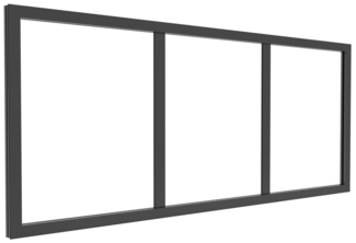 Vente-unique - Atelier-Oberlicht - thermolackiertes Aluminium - 93x40 cm - Schwarz - BAYVIEW