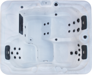 Sanotechnik Outdoorwhirlpool 'OASIS' Weiß inkl. Abdeckung und Stiege, 208 x 175 x 90 cm