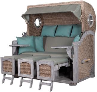 Strandkorb deVries PURE® Seemöwe XXL Vintage - PE white kubu - Dessin 128