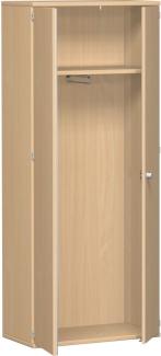 Garderobenschrank mit ausziehbarem Garderobenhalter, 80x42x192cm, Buche