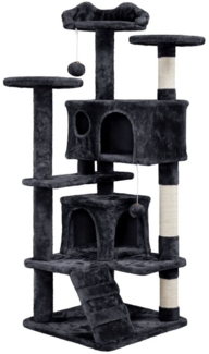 Yaheetech Kratzbaum Katzenbaum Kletterbaum 137/156/178 cm (H), mit 3 Aussichtsplattformen & 2 Katzenhöhlen & 2 Abnehmbare Plüschball