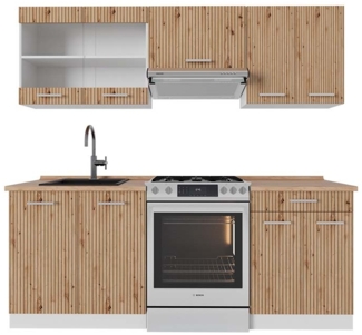 Küchenzeile R-Line Artisan Eiche/Weiß 200 cm , AP Eiche Vicco