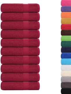 vidaXL Handtücher 10 Stk. Bordeauxrot 50x100 cm 360 g/m² 100% Baumwolle 136736