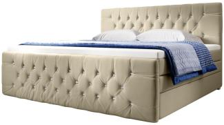 Boxspringbett Nobile mit Strass und Stauraum Schwarz 160x200 H3