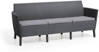Dmora Outdoor-Sofa Winnipeg, Gartensofa, Terrassensofa, Sitzbank für draußen, 187x67 h76 cm, Anthrazit