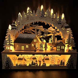 Online-Fuchs LED Schwibbogen für den Frühling, Ostern - Lichterbogen mit Timer - Osterdeko, inklusive 6-Stunden Timer - Frühlingsdekoration