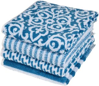 PAD Handtuch Set FAMILY, 50x100 cm, Frottee (8-St), Made in Europe, verschiedene Muster in einem Set, mit Fransen