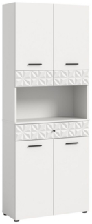 furnling Hochschrank Prima 4 Türen, 1 offenes Fach, 1 Schublade, Badkommode, Breite 70 cm