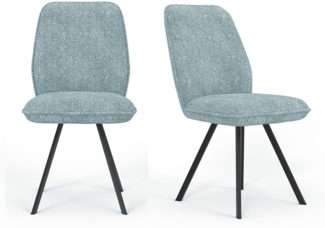 Home affaire Esszimmerstuhl Mily Essstuhl, Wohnstuhl, Polsterstuhl, 4-Fußstuhl (Set, 2 St), mit schwarz pulverbeschichteten Metallbeinen, gepolstert, modern