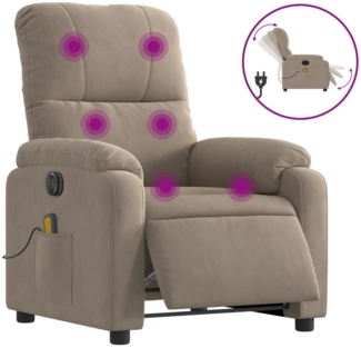 vidaXL Massagesessel Elektrisch Taupe Mikrofasergewebe 3204922