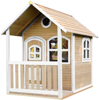 AXI Spielhaus Alex aus FSC Holz Outdoor Kinderspielhaus für den Garten in Braun & Weiß | Braun, weiß | Holz | 191 cm