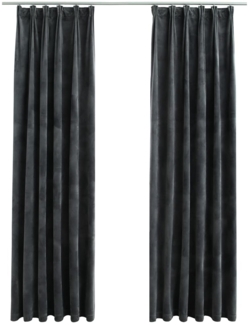 vidaXL Verdunkelungsvorhänge mit Haken 2 Stk. Samt Anthrazit 140x245cm 134502