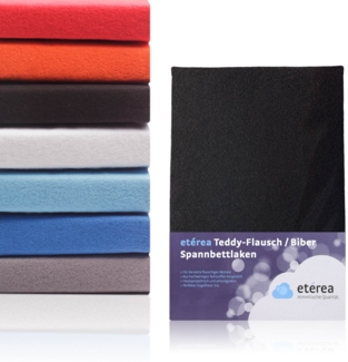 etérea Teddy Flausch Spannbettlaken 180x200 - 200x200 cm Schwarz