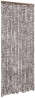 vidaXL Fliegenvorhang Braun und Weiß 100x230 cm Chenille 377394
