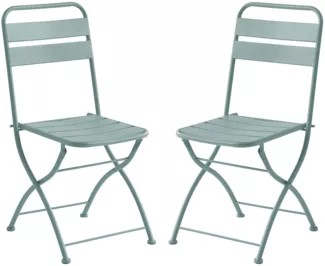 Vente-unique - MIRMANDE Gartenessgruppe Metall Grün - B 52,5 cm x H 87 cm x L 43 cm