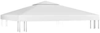 vidaXL Pavillon-Dachplane mit Kaminabzug 310 g/m² 3x3 m Weiß 312074