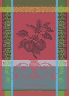 Garnier-Thiebaut Geschirrtuch Les Pommes Rouge Vif 56x78 Cm 100% Gekämmte Baumwolle