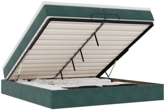 vidaXL Ottoman-Bett mit Matratzen Dunkelgrün 200x200 cm Samt 3311210