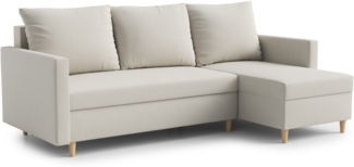 AX LIVING Walston 3-Sitzer Couch mit Schlaffunktion – Ecksofa 224 cm Beige