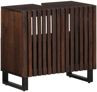 vidaXL Waschbeckenunterschrank 62x34x58 cm Braun Massivholz Mango 377531
