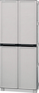 Dmora Liège Outdoor-Garderobe, Outdoor-Möbel, Mehrzweck-Wäschegarderobe, 100 % Made in Italy, Hellgrau, 70 x 39 x 172 cm