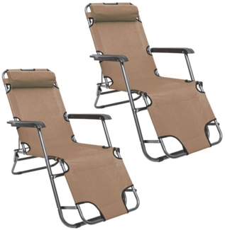 AMANKA Gartenliege 2er Set Garten Liegestuhl Klappbar - 153x60 cm Relaxliege, Gartenstuhl Campingliege