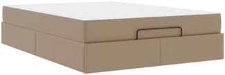 vidaXL Bettgestell mit Matratze Cappuccino 140 x 200 cm Kunstleder 3399432