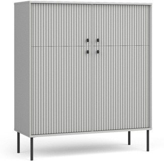 AX LIVING Kommode Grau Irelis 105,4 cm Schwarz Details Modern