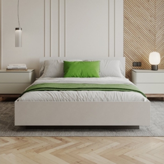 FDM Stauraumbett Bett Stauraumbett PERU Bettgestell 90x200, 140x200 & weitere Größen (verfügbar 90x200 120x200 140x200 160x200 180x200cm, Bettrahmen, Bett, mit großen Kopfteil, mit Bettkasten zum aufklappen), mit/ohne Matratze