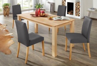Home affaire Essgruppe, (Set, 5-tlg), Tischgruppe im Landhaus Stil, 1 Tisch, 4 Stühle