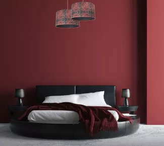 BPS Koncept 'Portland' Hängeleuchte, Version 2, Rot, Ø 50cm