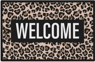 Trendation Fußmatte Welcome Fußmatte Leopard Muster Willkommen Geschenk Außen Innenbereich