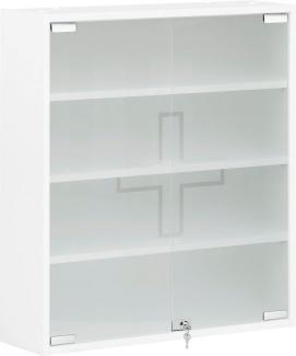 SCHILDMEYER Medizinschrank Wido Sicherheitsglas weiß Glastür 71,4x64,2x19,6 cm