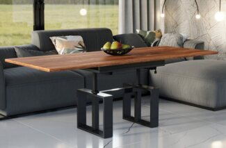 Endo-Moebel Couchtisch Empoli - ausziehbar 110-170cm und höhenverstellbar Doppellift Metall, Couch- & Esstisch, Funktionstisch, modern Design, umwandelbar