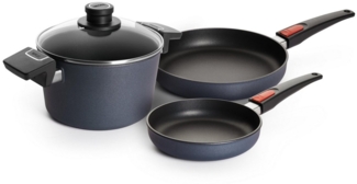 WOLL MADE IN GERMANY Pfannen-Set Diamond Lite, Aluminiumguss (Set, 4-tlg, Flachpfanne Ø 20 cm, Hochrandpfanne Ø 24 cm, Topf Ø 20 cm), Induktion, Made in Germany