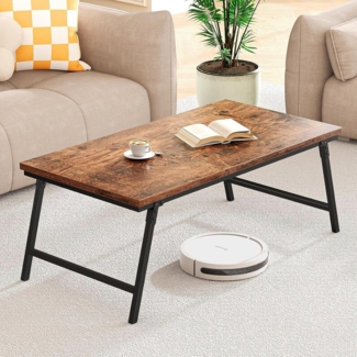 Klappbarer Couchtisch Holz Wohnzimmertisch Kaffeetisch Dunkelbraun 105 x 55 x 40 cm