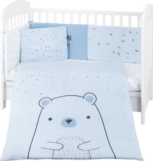 Kikkaboo Kinderbettwäsche Bär 6tlg. Decke 135 x 95 Kissen 45 x 35 Laken 140 x 70 blau