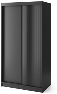 MOEBLO Kleiderschrank TENEBRIS (mit/ohne Spiegel Schwebetürenschrank mit Einlegeböden und Kleiderstange, Wohnzimmerschrank Schrank Gaderobe Schiebtüren geriffelte Fronten) (BxHxT): 120/180x220x60 cm