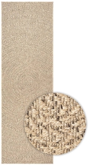 vidaXL Teppich ZIZUR 80x200 cm Jute-Optik Indoor und Outdoor 4006159