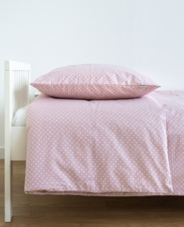 Loolay Bettwäsche Punkte ROSA Altrosa Babybettwäsche Kinderbettwäsche Jugendbettwäsche, Alle gängigen Bettgrößen für Kinder, Jugend und Erwachsene!