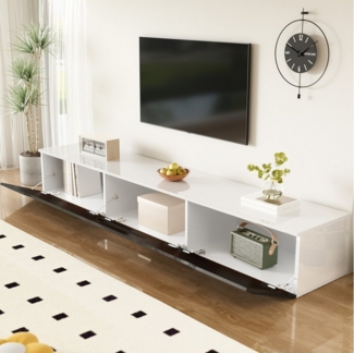 STILVORA Lowboard TV-Schrank hängend 180 cm Hochglanzoberfläche mit LED-Beleuchtung (Fernsehtisch,TV-Board,TV-Ständer, TV-Panel, TV-Glasschrank, 1 St, wandmontierbar oder bodenmontierbar), Hochglanzoberfläche, mit 16-farbiger LED-Beleuchtung