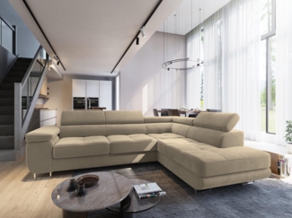 Masseno Ecksofa SELVA mit Schlaffunktion L-Form, Sofa mit Bettkasten