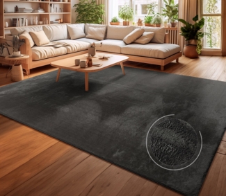 Teppich Andeer, rechteckig, Höhe: 14 mm, Kurzflor, Uni Farben, weich & kuschelig, waschbar, Wohnzimmer